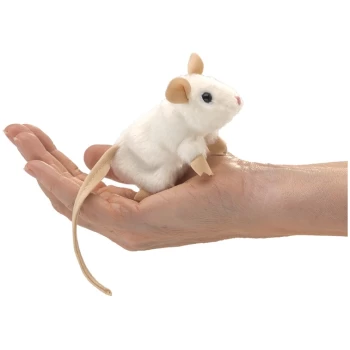FM2776 Mini White Mouse Finger Puppet