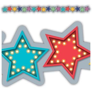 TCR3495     Marquee Stars Die-Cut Border Trim