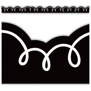 TCR6810 Black with White Squiggles Die-Cut Border Trim