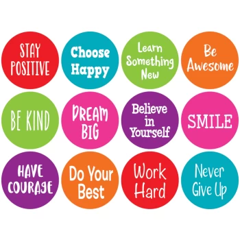 TCR77006    Spot On Carpet Markers Positive Sayings - 4"