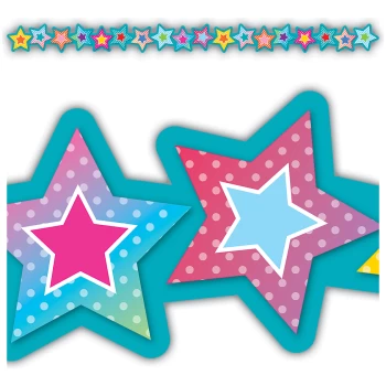 TCR8779     Colorful Vibes Stars Die-Cut Border Trim