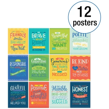 CD106010  Mini Posters: Positive Character Traits Poster Set