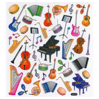AIM29521    Stickers Music Instruments