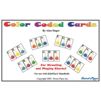SP2390 Color Coded Handbell Cards (36 chord set for 13 notes or more)