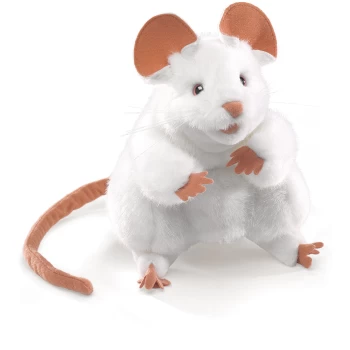 FM2219    White Mouse Folkmanis Hand Puppet