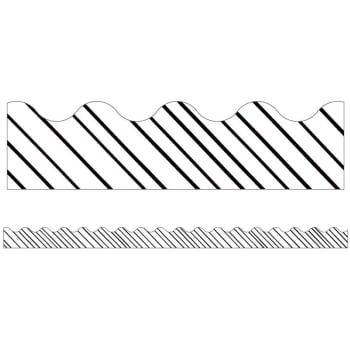 CD108434  Black & White Stripes Scalloped Bulletin Board Borders