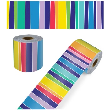 CD108475 Straight Rainbow Rolled Bulletin Board Border