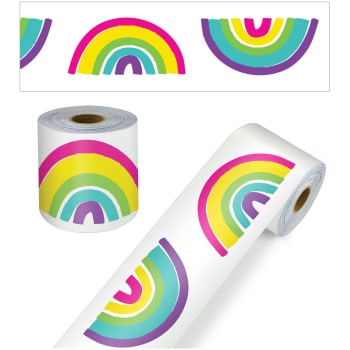 CD108485-EC  65' Rainbows Rolled Straight Bulletin Board Borders
