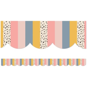 CD108493  Stripes Scalloped Bulletin Board Borders