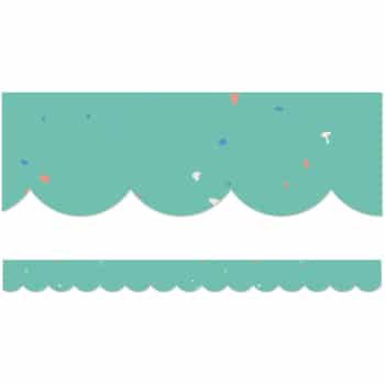 CD108494    Speckled Teal Scalloped Bulletin Board Borders