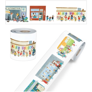 108516 65' All Are Neighbors Rolled Straight Bulletin Board Borders