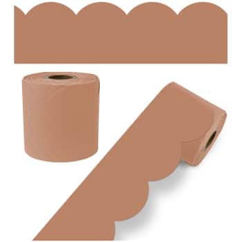 CD108530  65' Cinnamon Spice Rolled Scalloped Bulletin Board Borders