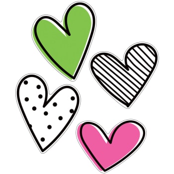 CD120615   Watch Video  Jumbo Doodle Hearts Extra Large Cutouts
