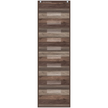 TCR20331  Dark Wood 10 Pocket File Storage Pocket Chart