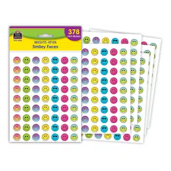 TCR3924  Brights 4Ever Smiley Faces Mini Stickers