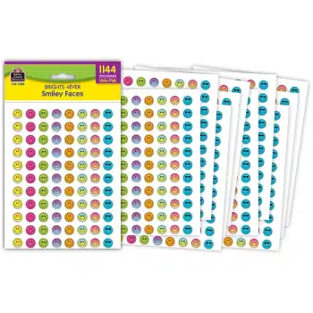 TCR3925  Brights 4Ever Smiley Faces Mini Stickers Valu-Pak