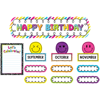 TCR6924  Brights 4Ever Happy Birthday Mini Bulletin Board