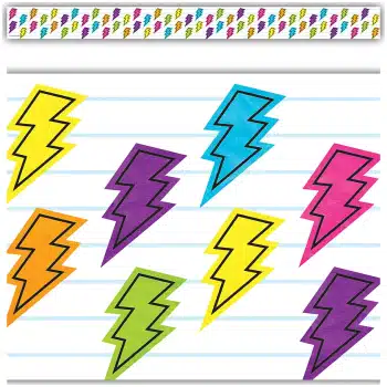 TCR6928  Brights 4Ever Lightning Bolts Straight Border Trim