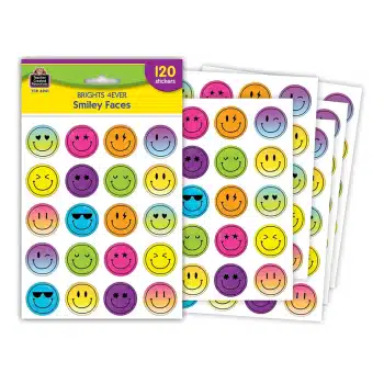 TCR6941  Brights 4Ever Smiley Faces Stickers