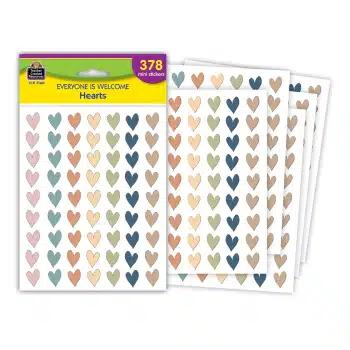 TCR7140  Everyone is Welcome Hearts Mini Stickers