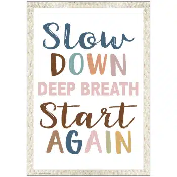 TCR7160  Slow Down, Deep Breath, Start Again Positive Poster