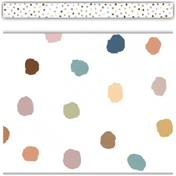 TCR7165  Everyone is Welcome Painted Dots Straight Border Trim