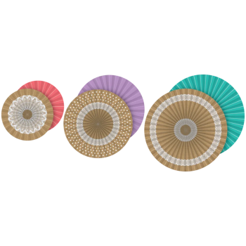 TCR77168  Shabby Chic Burlap Hanging Paper Fans