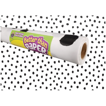 TCR77460  Black Painted Dots on White Better Than Paper Bulletin Board Roll