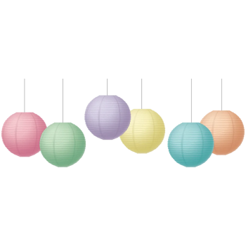 TCR77523  Pastel Pop 8" Hanging Paper Lanterns