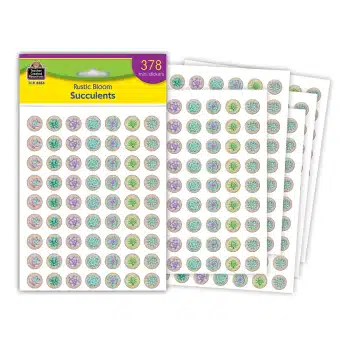 TCR8556  Rustic Bloom Succulents Mini Stickers