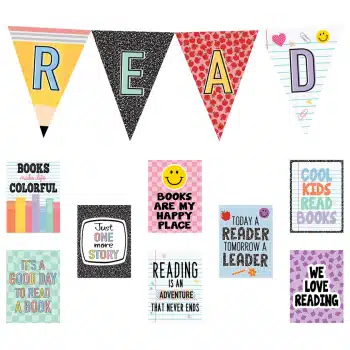 TCR9302  Cool for School Read Pennants Bulletin Board