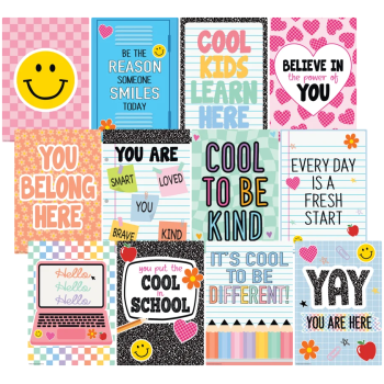 TCR9326  Cool for School Positive Sayings Small Poster Pack