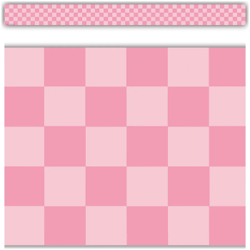 TCR9332  Cool for School Pink Checkers Straight Border Trim