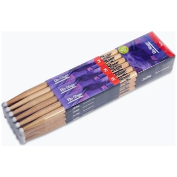 HW5A  On-Stage Hickory 5A Wood Tip Drumsticks 12 Pair