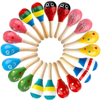 TY024 Mini Painted Wood Maracas