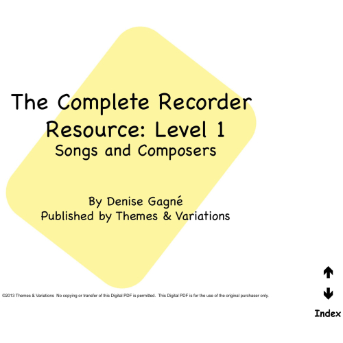 Angel 1 Piece Recorder Pack with Complete Recorder Resource Kit Vol 1 by Denise Gagne 